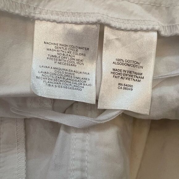 JONES NEW YORK White Casual Cargo Cotton Cropped Wide Leg Capri Pant 12 - Picture 7 of 8